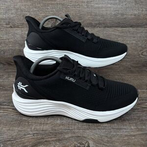 Kuru Atom 2 Shoes Men's 9 Wide Jet Black Bright White Running Walking Casual